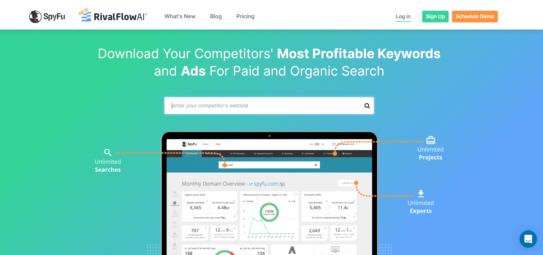 SpyFu is a competitive intelligence tool that tracks the organic & paid keyword rankings on web,